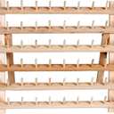Dritz Wooden Thread Rack – Holds 60 Spools – Wall-Mount or Free-Standing with Pull-Out Legs – Wood Organizer for Sewing, Quilting, & Hair Braiding