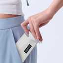 2 x CampPole Credit Card Holder for Women, Card Holder Wallet, Card Case Wallet, Minimalist Wallet, Small Wallets with Keychian, Slim Front Pocket Wallets (Silver)