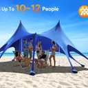 Osoeri Beach Tent, 20 x 13ft Camping Sun Shelter UPF50+ with 8 Sandbags, Sand Shovels, Ground Pegs & Stability Poles, Shade Canopy for Trips, Fishing, Backyard Fun or Picnics, Blue
