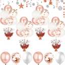 HyDren 4 Set Wedding Balloon Stands Table Centerpiece Decorations Balloons Stand Kit Party Decorations for Birthday Bridal Baby Shower Retirement Anniversary Family Reunion(Rose Gold, White, Confetti)