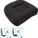 Srutirbo Car Booster Seat Cushion Raise The Height for Short People Driving Hip (Tailbone) and Lower Cack Fatigue Relief Suitable for Trucks, Cars, SUVs, Office Chairs, Wheelchairs (Pure Black)