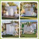 60ftx12ft Wrinkle Free White Backdrop Curtain, 12 Panels 12FT Height White Drapes for Wedding, Silky Polyester Photo Back Drop Cloth Draping for Birthday Party Photography Background