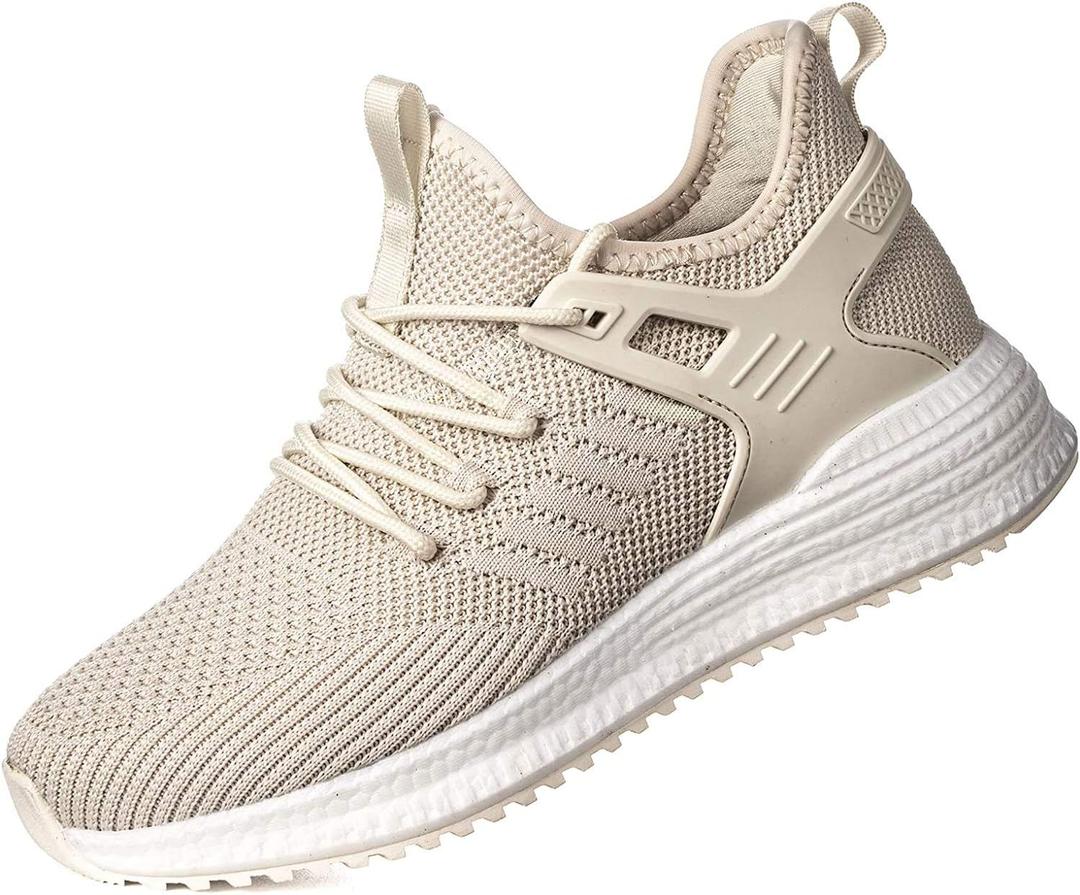 Wide Women's Walking & Running Shoes - Beige, Size 7.5