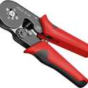 Ferrule Crimping Tool AWG 23-7 (0.25-10mm), Self-Adjusting Ratchet Wire Ferrule Crimper with Square Crimp Profile, Electrical Terminal Crimping Tool for Electrician, Control Panel & Industrial Wiring