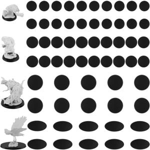 60Pcs Plastic Model Miniature Bases 40mm 50mm 60mm 75X42mm,4mm/0.16 Thick Circular War Figure Display Stands For Gaming Miniatures or Wargames Role Playing Board Game Figure Toy (60 PCS-40 & 50 & 60 & 75 X 42mm-Mix Black)