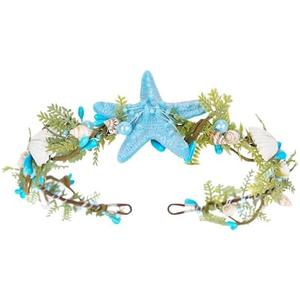 KorViSHOW Merrmaid Starfish Flower Headband Boho Seashell Crown Headpiece Sea Star Sea Shell Pearl Beach Hair Accessories