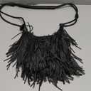 Emprier Vintage Fringe hobo bags for Women Vegan Faux Suede Leather Tassel Crossbody Bag Fringe Purse (Black)