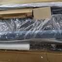 GarveeHome Twin Bed Frame with Storage Headboard, Kids Bed Frame with 2 Drawers, Boucle Upholstered Platform Bed with Bookcase, No Box Spring Needed, Easy Assembly, Blue