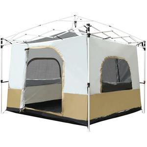 REDCAMP Canopy Camping Tent for Pop Up Canopy Tent, Inner Tent with Mesh Window, Converts Straight Leg 10'x10' or 10'x20' Canopy into Camping Tent, Fits 4-6 Person, Khaki(Frame/Shelter NOT Included,  Without Straight Leg)