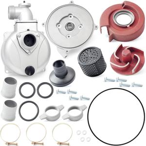 2 In Threaded Shaft Semi-Trash Water Pump Replacement for 3/4-Inch Threaded Shaft Engines for 2 NPT Inlet and Outlet Port Pump Operating System