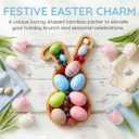 Bamboo Easter Bunny Charcuterie Board 11"x6" 3-Section Divided Snack Tray | Keeps Candy, Cheese & Veggies Separate for Snacks Fruits Candies Spring Table Decoration Rustic Farmhouse Serving Platter