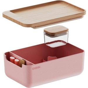 Cubbi - Airtight Box with Tray - Silicone Seals - 100% Air-Tight Storage Box with Accessories Pink