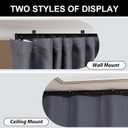 hoeflife Room Divider Blackout Curtains & Ceiling Curtain Track Set Wall Mount Extra Wide Track Curtains Flexible Sliding Curtain Rod Room Separation PrivacyW 180 x H 108 in Grey Drape & Black Rail