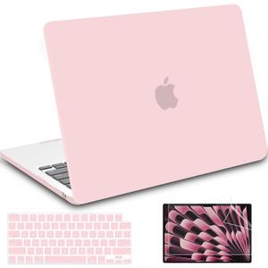 B BELK Compatible for MacBook Air 15 inch Case 2026 2025 2024 2023 M5 M4 M3 M2 Model A3448 A3241 A3114 A2941, Protective Hard Shell for Mac Air 15" + Keyboard Cover & Screen Protector, Light Pink