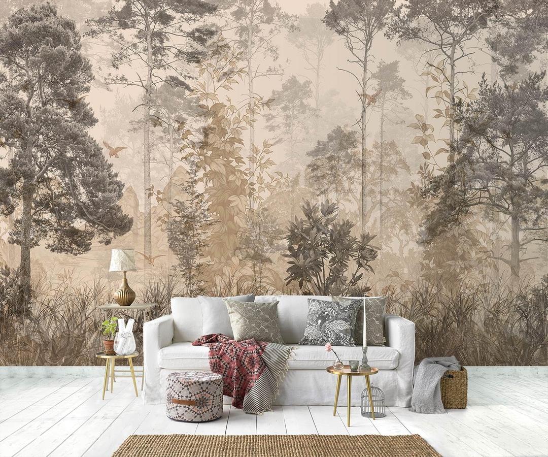 Vintage Forest Natural Wall Bedroom Mural XT18 L 180" x 115"