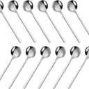 12-Piece Stainless Steel Espresso Spoons, Mini Teaspoons Set for Coffee Sugar Dessert Cake Ice Cream Soup Antipasto Cappuccino, 5.24 Inch Stirring Spoons