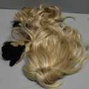 Light Blonde Wigs with Bangs,613 Blonde mixed Long Wavy Wig for Women,Long Curly Synthetic Hair Wig for Party Daily Use 26IN