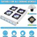 Propane Gas Stove,4 Burner Gas StovePortable Gas Stove Auto Ignition Camping Stainless Steel Stove 4 Burner LPG for RV, Apartment,Outdoor