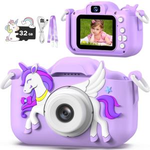 Kids Camera Toy, masterbee Children Camera Toys for Kid Age 3-12, Christmas/Birthday Gifts for Girls, 1080P HD Video Kids Digital Camera, Gift for 3 4 5 6 7 8 9 10 11 12 Year Old Girl (Purple)