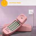 AT&T TRIMLINE 210 Corded Home Phone, No AC Power Required, Improved Easy-wall-mount, Lighted Big Button Keypad, 13 SpeedDial Keys, Last Number Redial, Mute, Flash, Volume Control, Princess Phone, PINK