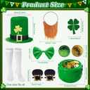Shihanee 9 Pcs Leprechaun Costume Adult Men St. Patrick's Day Outfit Suit Hat Beard Bow Tie Brooch Socks Shoes Buckle Pot (Green, M)