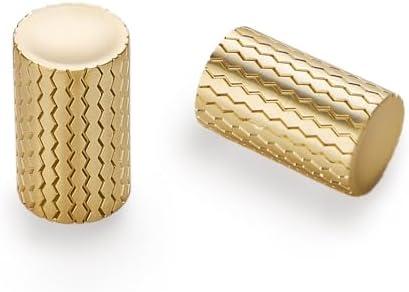 GOFFIDECO 2 Pack Brushed Gold Kitchen Cabinet Knobs Single Hole Cabinet Handles Dresser Knobs Drawer Knobs and Pulls for Bathroom Cabinets