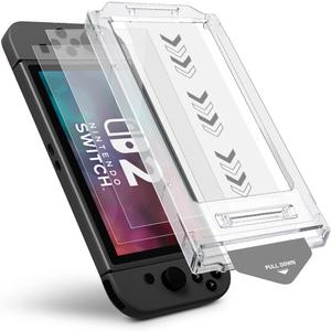 2-Pack Tempered Glass Screen Protector for Nintendo Switch 2 (2025) 7.9" with [Easy Auto-Dust Removal Installation Frame] 9H Hardness, Scratch & Fingerprint Resistant, HD Clarity, Bubble-Free