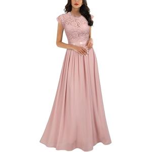 Miusol Women's Formal Floral Lace Evening Party Maxi Dress Pink 14Y