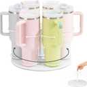 Upgraded Water Bottle Organizer for Stanley 40 oz/30 oz/20 oz,Rotating Stanley Cup Organizer Holder,Tumbler Holder Organizer, Easy to Install Kitchen Organizers and Storage for Stanley Cup Accessories (White)