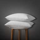 Globon Luxury Down Pillows Queen Size Set of 2 for Side Sleepers, 100% Cotton Shell Hotel Collection Bed Pillow for Sleeping, Firm Feather Down Pillow 20" x 30"