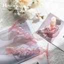 Hewory Glass Candlestick Holders Set: 3PCS Pink Candle Holder Taper Candle Holders Bulk, Crystal Ribbed Candle Sticks Holder Decor for Table Centerpiece Wedding Christmas Thanksgiving Dinner