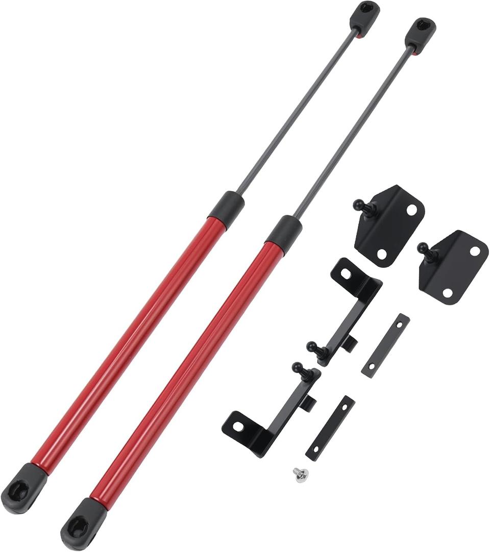 Hood Struts Lift Supports for Jeep Wrangler JL 2018-2025 for Jeep Gladiator JT 2020-2025 Front Hood Lift Support Struts Bonnet Shocks Heavy Duty Hydraulic Prop Rod Gas Spring Red