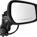 TRQ Passenger Side Mirror Assembly Power Heated Turn Signal Blind Spot Foldaway Smooth Black Paint to Match Compatible with 2020-2023 Nissan Versa SR 2020-2023 Versa SV