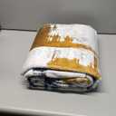 VKLIVING 5'x7' Area Rug Abstract Machine Washable Rug, Non-Slip Modern Woven Boho Soft Carpet Washable Rugs for Living Room, Bedroom, Kitchen, Dining, Office & Home Dcor (Gold Brushstroke)