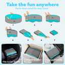 Sloosh Foldable Dog Kiddie Pool - Portable Hard Plastic Doggie Swimming Pool, Anti-Slip Collapsible Pets Bath Tub Suitable for Kids Toddler Indoor Outdoor Backyard Use (Gray, 32" x 8")