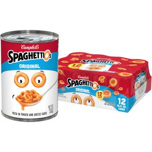 SpaghettiOs Original Canned Pasta, 15.8 oz Can (Pack of 12) (EXP 10/01/26)