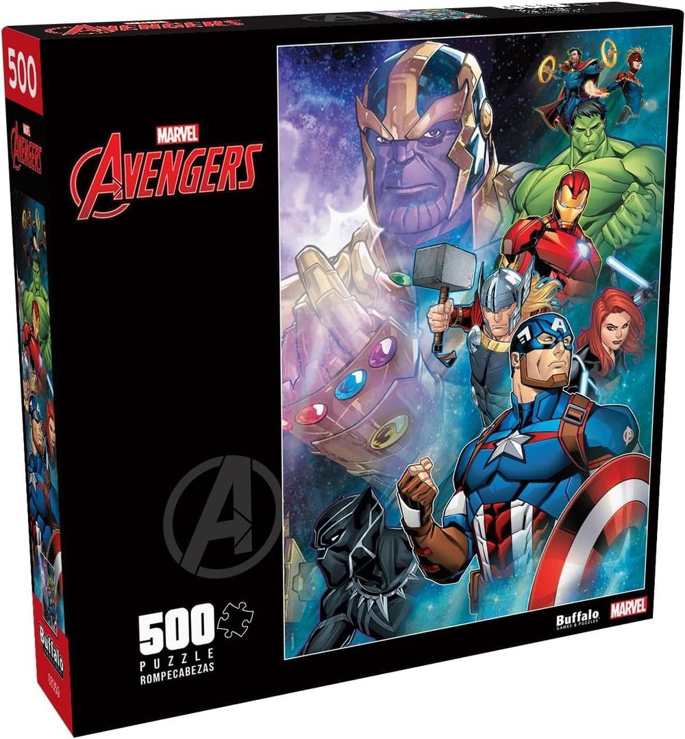 Buffalo Games - Marvel - Thanos vs. The Avengers - 500 Piece Jigsaw Puzzle for Adults -Challenging Puzzle Perfect for Game Nights - Finished Size is 21.25 x 15.00