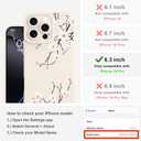 Designed for iPhone 16 Pro Case, Cute Cherry Blossom Flower Floral Pattern Design, Slim Soft TPU Liquid Silicone Protective Cover for Women Girls - White