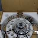 BAYSQUIRREL Retractable Ceiling Fan with Light and Remote/APP Control, Bluetooth Ceiling Fans with Speaker, RGB-LED Light 6 Speeds Reversible Blades,Flush Mount Chandelier Crystal Ceiling Fan