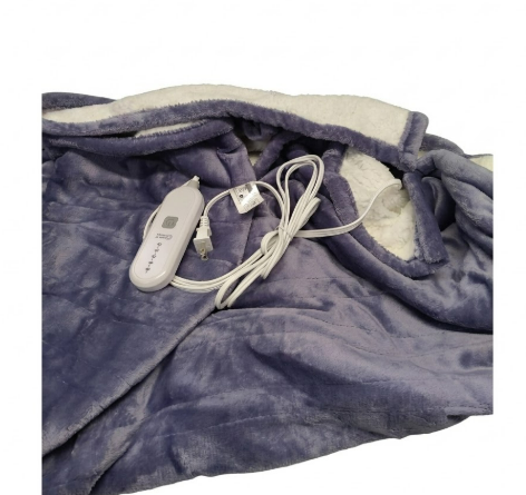JET'S HOME Heated Blanket 50"x60" - ETL Certified Flannel Electric Blanket Machine Washable Heating Throw with 5 Heating Levels 3 Hours Auto-Off Overheating Protection Gift for Women (Purple)