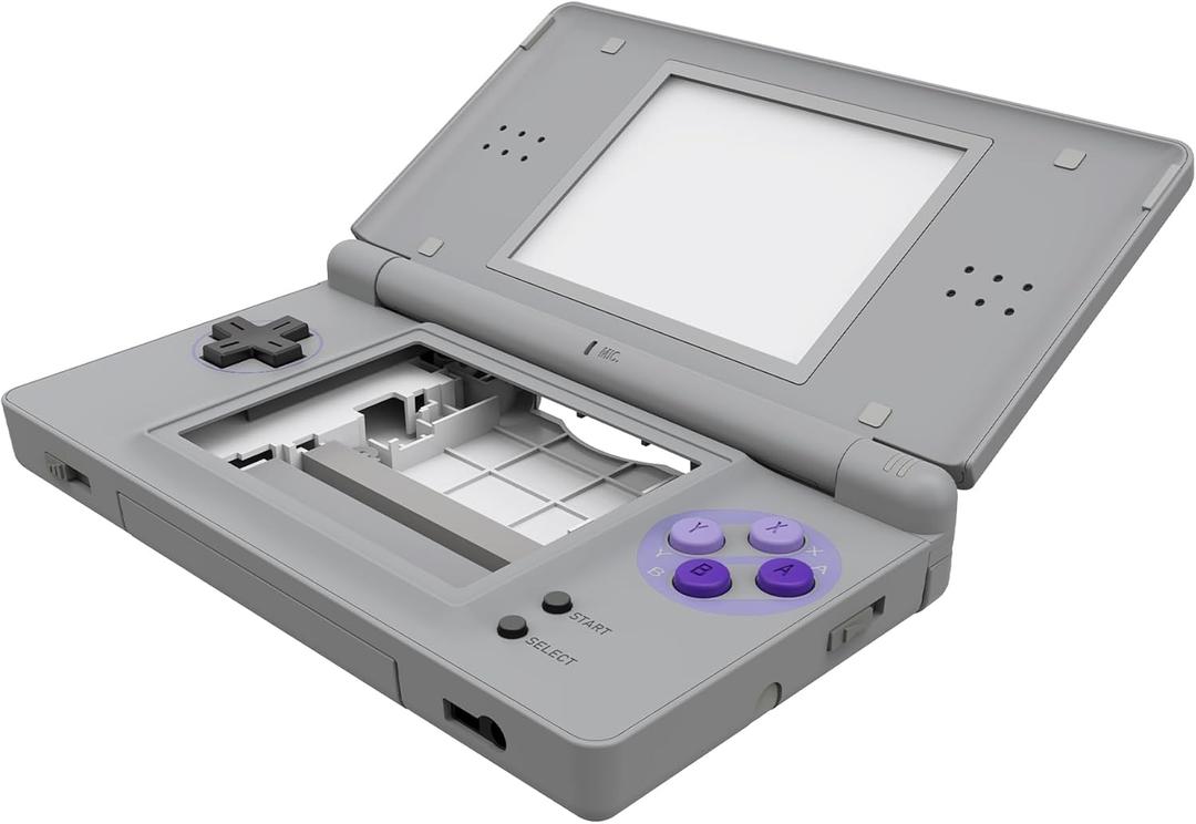 eXtremeRate Classic SNES Style Replacement Full Housing Shell for Nintendo DS Lite, Custom Handheld Console Case Cover with Buttons, Screen Lens for Nintendo DS Lite NDSL - Console Without
