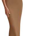 PRETTYGARDEN Women's Off The Shoulder Maxi Dresses 2025 Summer Formal Elegant Cocktail Party Wedding Guest Long Dress (Brown, L)