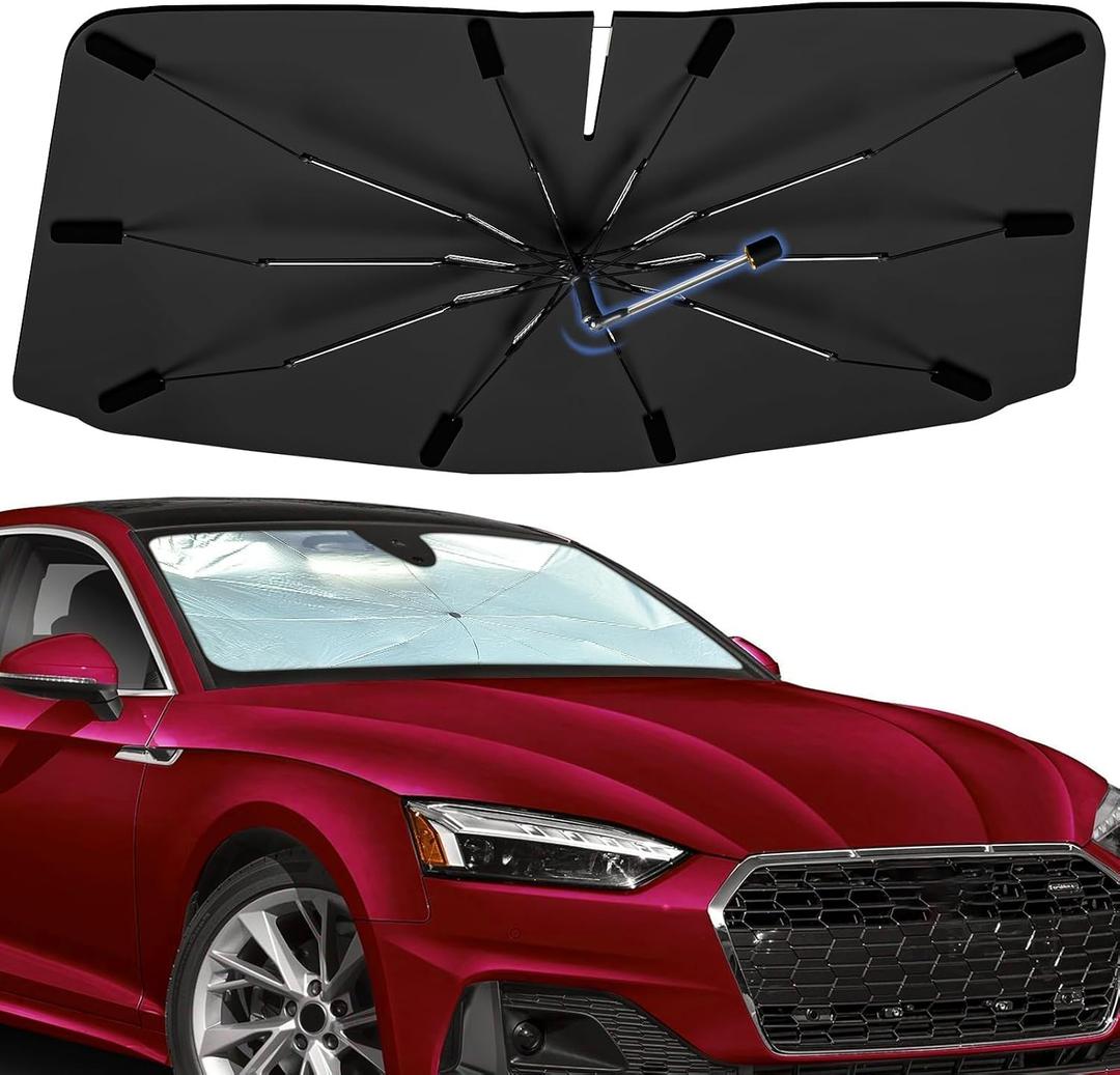 Windshield Sun Shade Umbrella for Audi A4 A5&S5 RS5 2018-2026, Foldable Car Sunshade for Front Window, Highly Reflective Auto Sun Shield Visor for UV Protection, Keep Car Cool Accessories