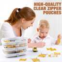 Clear Hard Shell Zipper Case 3 PCS Clear Cosmetic Make up Bag Waterproof Travel Toiletry Bag for Women, Hard Plastic Zipper Pouches Portable Travel Storage Organizer Bins (White, 10"x8"x2")