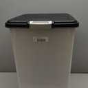 IRIS USA Airtight Dog Food Storage Container, Up to 54 lbs, Attachable Wheels, For Dog Cat Bird and Other Pet Food Storage Bin, Keep Fresh, Translucent Body, Easy Mobility, Black (50 Lbs - 69 Qt)