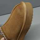 DREAM PAIRS Women's Slippers for Women Genuine Suede Platform Slip-on Warm Slippers Winter Fluffy Warm Comfy Furry Shoes for Outdoor Indoor FuzzyEasy, Size 8, Chestnut