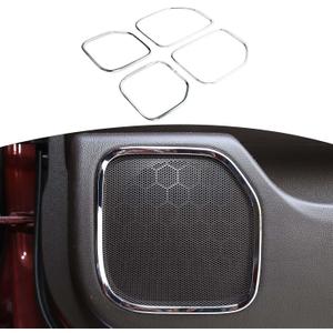 RT-TCZ for Silverado Chrome Door Speaker Frame Trim Cover for Chevy Silverado GMC Sierra 2014 2015 2016 2017 2018 Chrome Interior Accessories 4pcs