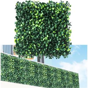 Grass Wall Panels,12Pcs 10"x 10" Artificial Boxwood Hedge Panels for Indoor Outdoor Decor, Higher Density Faux Greenery Wall Backdrop Green Wall Privacy Screen for Patio Party and Backyard