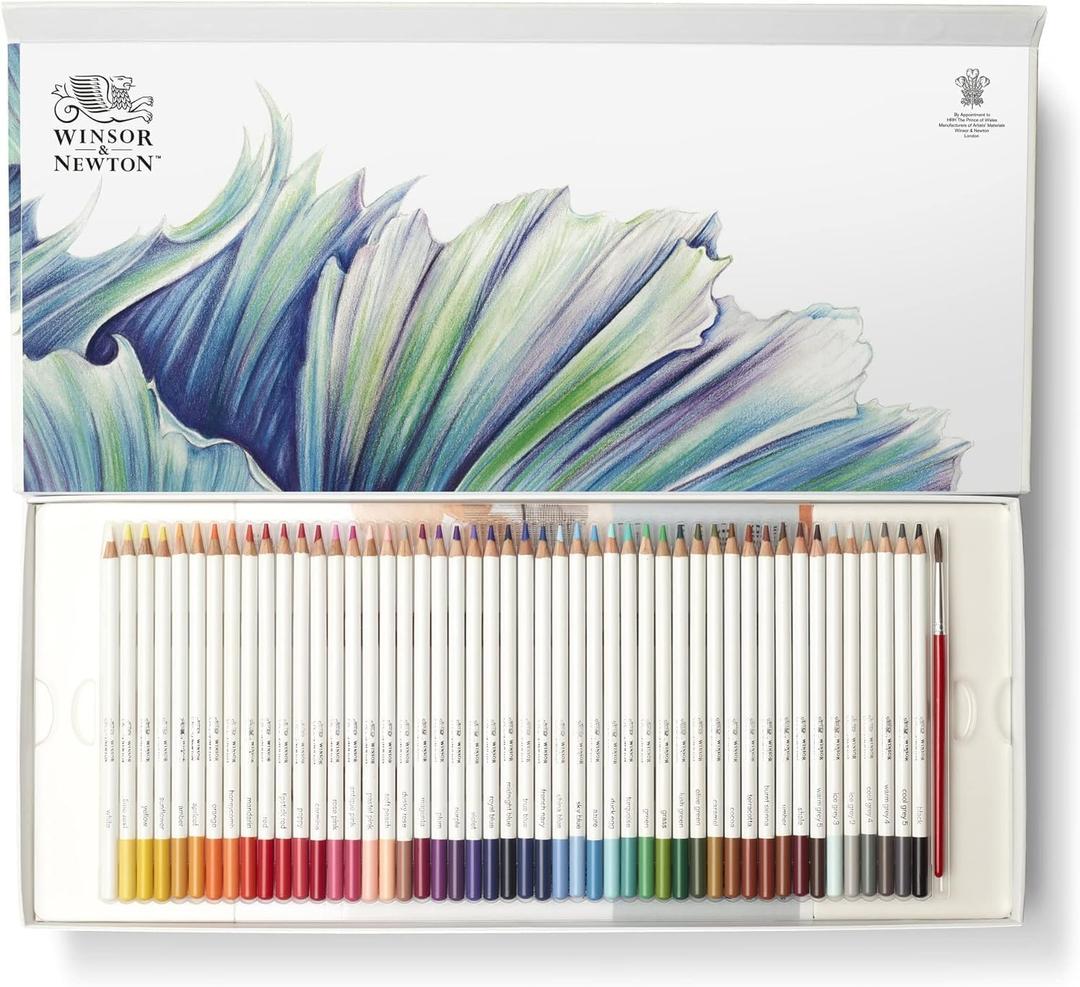 Winsor & Newton Studio Collection Artist Pencils, Watercolour Pencil Box Set, 50 piece