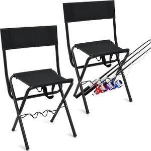 Wenqik 2 Pcs Folding Fishing Chair with Rod Holders, Black
Portable Fishing Chair, Lightweight, with Carry Handle. Ideal for Camping, Beach, Picnics, Hunting, Everyday Outdoor Use